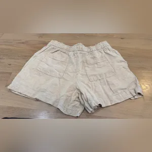Gap linen blend pull on short khaki sand tan size medium thumbnail 11