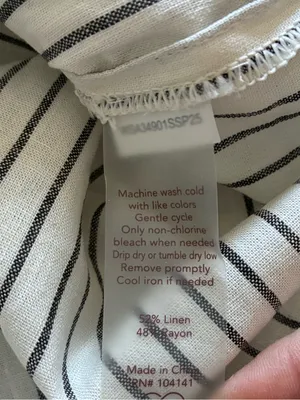 Calia Swim Coverup Dress Yucatan Stripe Ivory Linen Blend Button Down NWT Medium thumbnail 13