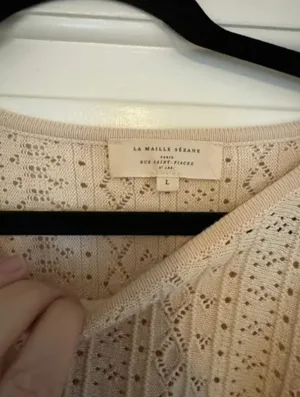 SEZANE Manuela Jumper Cardigan Top Shirt Natural Size L Large thumbnail 4