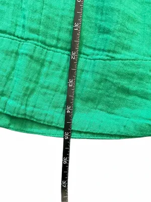 Green Gauze Belted Mini Dress Pockets Relaxed Fit Medium thumbnail 8