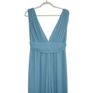 Lulus Medium Light Blue Wide Leg Jumpsuit Flowy Bridesmaid Plunging V Neck thumbnail 2