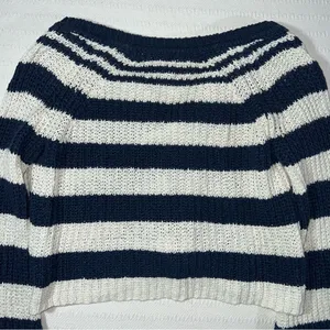 Anthropologie Pilcro Striped Henley Pullover Sweatshirt Women’s S Oversized thumbnail 5