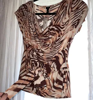 ASOS River Island Cowl Neck Abstract Print Tie Back Top thumbnail 5