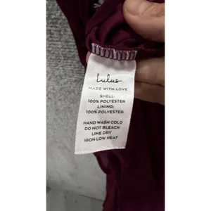 Lulus Women Maxi Dress S Burgundy Cascading Ruffles Lace Up Back 66642 thumbnail 5
