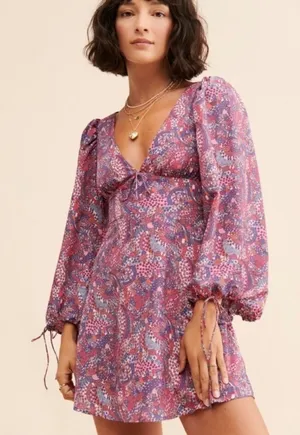 For Love And Lemons Tonya Long Sleeve Mini Dress Size Small thumbnail 1