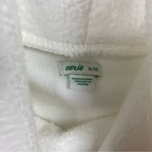 Aerie White Snowed In Fleece Mock Neck Pullover Sz.XL thumbnail 3