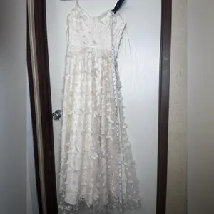 Thirty Thirty Elegant Cream Maxi Dress with Floral Accents thumbnail 5