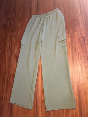 Derek Heart Sage Green Wide-Leg Pants L thumbnail 1