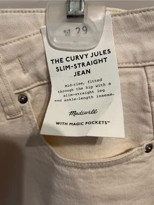 Madewell The Curvy Jules Slim-Straight Jean in Vintage Canvas Size 29 thumbnail 8