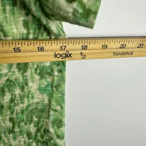 Pilcro T-Shirt Women XS Green Abstract Ikat Regenerative Cotton Short Sleeve Tee thumbnail 7