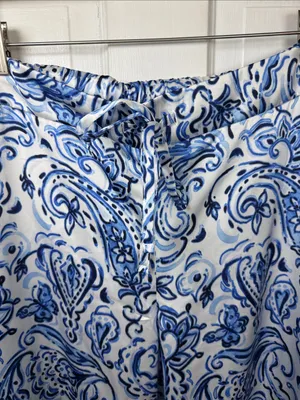 Talbots Satin Wide Leg Silky Pants in Floral Painted Paisley W2387 Plus Size 1X thumbnail 5