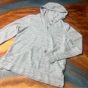 Carhartt Pullover hoodie large gray white Heather thumbnail 1