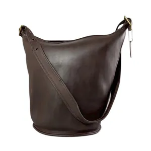 VINTAGE COACH Mahogany Leather Duffle Sac XL Crossbody Bucket Bag USA 9085 COA thumbnail 2