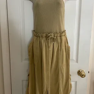 Free People Stylish Tan Sleeveless Dress‎ thumbnail 2
