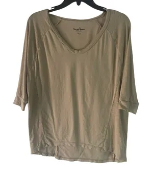 Chip + Pepper Women's Size XS Tan 3/4 Sleeve Round Neck Soft Modal Top‎ thumbnail 1