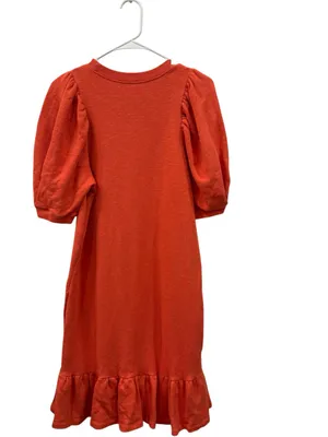 Ulla Johnson Landry Orange (Chili ) Puff Sleeve Cotton Fall Mini Dress Small thumbnail 4
