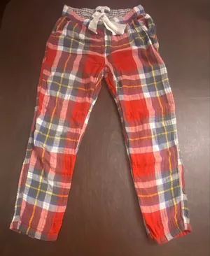 Abercrombie & Fitch Sleep Plaid Pajama Lounge Pants Red Multicolor Med Cozy thumbnail 1