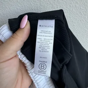 Athleta Brooklyn Jogger Black Colorblock White Stripe Lightweight Pant Size 2 XS thumbnail 7