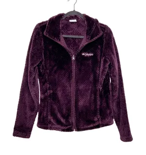 Columbia Sportswear Purple Fleece Jacket Medium Full Zip Sherpa Plush thumbnail 1