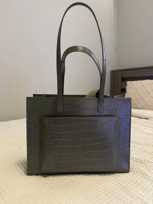 BEIS Work Tote Large Olive Croc thumbnail 3