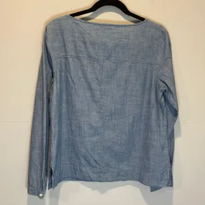 J. Crew Factory Chambray Long Sleeve Popover Shirt - size Small thumbnail 5