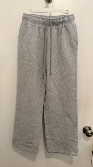 AUTOMET Women's Fleece Lined Sweatpants Baggy Wide Straight Leg size S thumbnail 1