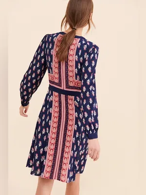 Gal Meets Glam Woodblock Print Button Front Midi Dress Size 10 thumbnail 4