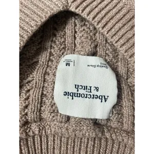 Abercrombie and Fitch Tan Cableknit Sweater Vest Medium Academia Preppy Neutral thumbnail 2