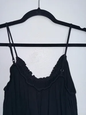 Maurices Studded Gauzy Swing Tank Top Solid Black Cami Boho thumbnail 6