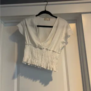 Altar'd State White Smocked Ruffled Blouse thumbnail 4