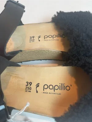 NWT Papillio by Birkenstock Black Shearling Platform Wedge Sandals Size 39 / 8 thumbnail 5