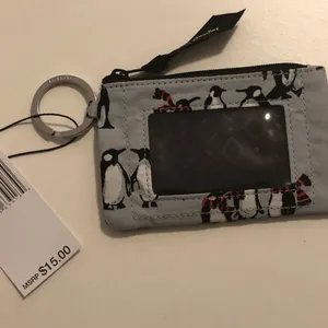 Vera Bradley Playful Penguin zip ID case. NWT. thumbnail 1