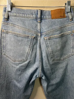 Madewell 90s Straight High Rise Jeans Rondell Wash Crease Edition Denim thumbnail 8