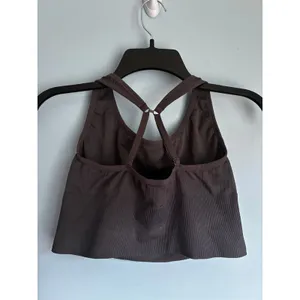 Victoria's Secret PINK Active Sports Bra Bralette Gray Longline Stretch L thumbnail 5