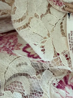 Free People Lucie NWTs Pink Cream Lace Mini Floral Dress size 6 thumbnail 7