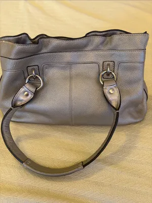 Coach Gray Leather Hand Bag Purse thumbnail 3