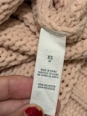 Aerie‎ Chenille Oversized Turtleneck Sweater Womens XS Blush Pink Soft Knit thumbnail 5