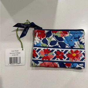 Vera Bradley Blue and Red Floral Coin Purse thumbnail 2