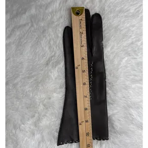1970s Brown Deerskin Leather Gloves Contrast Whipstitch Size 7 thumbnail 9