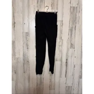 Black Jogger Pants Womens XS Elastic Drawstring Waist Soft Knit Sweatpants with thumbnail 4