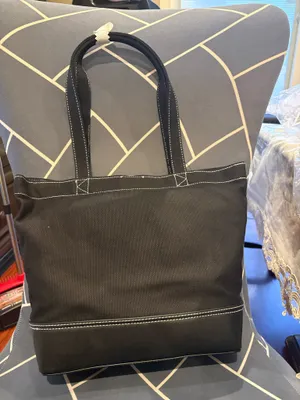 Karl Lagerfeld Black Tote with Rhinestone Cat Motif thumbnail 4