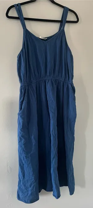 Universal Thread Blue Cotton Sleeveless Midi Dress XXL Coastal Beach Travel thumbnail 1
