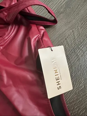 SHEIN Red Faux Leather Underwire Bodysuit thumbnail 2