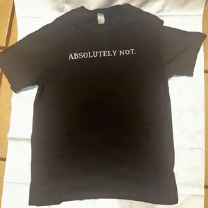 GANMIA Absolutely Not Graphic T-Shirt Black Cotton Minimalist Tee Womens Large thumbnail 1