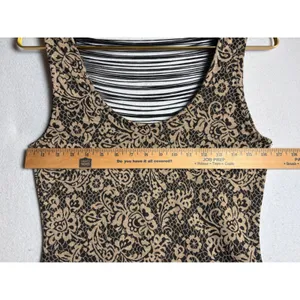 Poetry Tan Black Floral Lace Print Strappy Cage Back Bodycon Mini Dress thumbnail 6