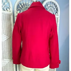 Vintage 90s Old Navy Bright Pink Wool Blend Peacoat Women's S Double Breasted thumbnail 4