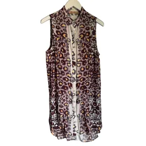 Mara Hoffman Leopard Print Sleeveless Button Front Tunic Top Small 100% Rayon thumbnail 2