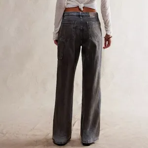 Free People Tinsley Baggy High Rise Straight Leg Shadow Of Your Love thumbnail 4