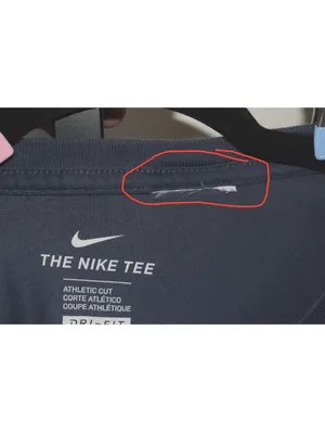 Nike Dri-Fit Slate Blue Big Swoosh Logo T-Shirt Athletic Cut Short Sleeve thumbnail 4