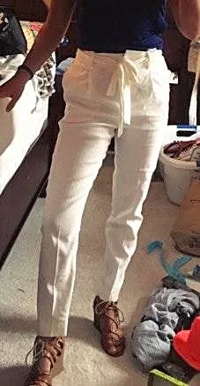 Express White Paper Bag Pants thumbnail 1
